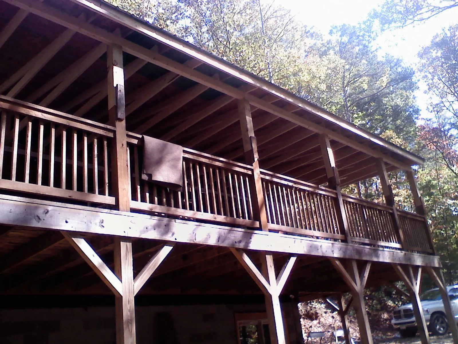 Timber framing under a new elevated porch and deck — Roof Leak Repair in Mackay by Roofing Brothers